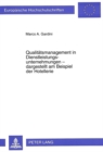 Image for Qualitaetsmanagement in Dienstleistungsunternehmungen - Dargestellt Am Beispiel Der Hotellerie