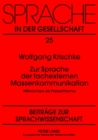 Image for Zur Sprache der fachexternen Massenkommunikation : Mikrochips als Pressethema