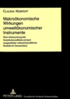 Image for Makrooekonomische Wirkungen Umweltoekonomischer Instrumente