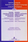 Image for Computer, Linguistik Und Phonetik Zwischen Sprache Und Sprechen Computers, Linguistics, and Phonetics Between Language and Speech