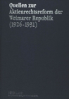 Image for Quellen Zur Aktienrechtsreform Der Weimarer Republik (1926-1931)