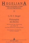 Image for Philosophie Des Rechts : Nachschrift Der Vorlesung Von 1822/23- Von Karl Wilhelm Ludwig Heyse