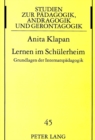 Image for Lernen Im Schuelerheim : Grundlagen Der Internatspaedagogik