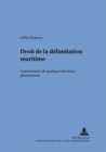 Image for Droit de la Delimitation Maritime