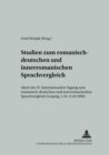 Image for Studien zum romanisch-deutschen und innerromanischen Sprachvergleich