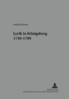 Image for Lyrik in Koenigsberg- 1749-1799