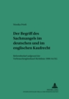 Image for Der Begriff Des Sachmangels Im Deutschen Und Im Englischen Kaufrecht