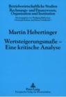 Image for Wertsteigerungsmaße - Eine Kritische Analyse