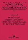 Image for Monsters in English Literature: from the Romantic Age to the First World War