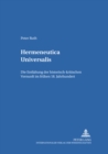 Image for Hermeneutica Universalis