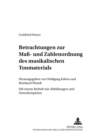 Image for Betrachtungen Zur Maß- Und Zahlenordnung Des Musikalischen Tonmaterials