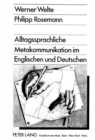 Image for Alltagssprachliche Metakommunikation im Englischen und Deutschen
