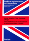 Image for Text und Kontext in der modernen englischsprachigen Literatur : Herausgegeben von Armin Geraths und Peter Zenzinger