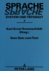 Image for Vom Satz zum Text