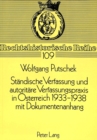 Image for Staendische Verfassung Und Autoritaere Verfassungspraxis in Oesterreich 1933-1938- Mit Dokumentenanhang