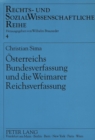 Image for Oesterreichs Bundesverfassung und die Weimarer Reichsverfassung