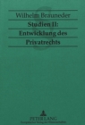 Image for Studien II: Entwicklung des Privatrechts