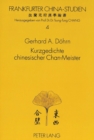 Image for Kurzgedichte Chinesischer Chan-Meister : Uebersetzung, Kommentierung Und Interpretation