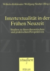 Image for Intertextualitaet in der Fruehen Neuzeit