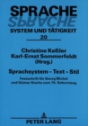 Image for Sprachsystem - Text - Stil : Festschrift fuer Georg Michel und Guenter Starke zum 70. Geburtstag-