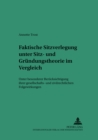 Image for Faktische Sitzverlegung Unter Sitz- Und Gruendungstheorie Im Vergleich