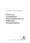 Image for Deutsch ALS Fremdsprache: Wissenschaftsanspruch - Teilbereiche - Bezugsdisziplinen