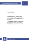 Image for Globalisierung, Integration Und Effiziente Finanzpolitik in Europa