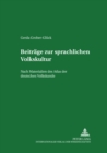 Image for Beitraege Zur Sprachlichen Volkskultur : Nach Materialien Des Atlas Der Deutschen Volkskunde