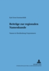 Image for Beitraege Zur Regionalen Namenkunde : Namen in Mecklenburg-Vorpommern
