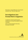 Image for Investigations into Formal Slavic Linguistics