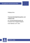 Image for Transzendentalphilosophie und Volkskunde : Zur Transzendentalphilosophie als Fundament des Vergegenwaertigens