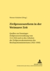 Image for Zivilprozessreform in Der Weimarer Zeit