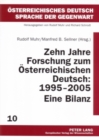 Image for Zehn Jahre Forschung Zum Oesterreichischen Deutsch: 1995-2005. Eine Bilanz
