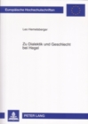 Image for Zu Dialektik Und Geschlecht Bei Hegel : Hegels Dialektischer Geschlechtsbegriff in Der Wissenschaft Der Logik Und Der Naturphilosophie Von 1830