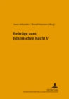 Image for Beitraege Zum Islamischen Recht V