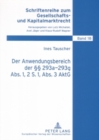 Image for Der Anwendungsbereich Der §§ 293a-293g Abs. 1, 2 S. 1, Abs. 3 Aktg
