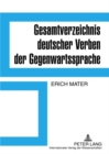 Image for Gesamtverzeichnis Deutscher Verben Der Gegenwartssprache