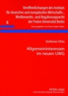 Image for Allgemeininteressen Im Neuen Uwg