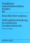 Image for Haftungsbeschraenkung Im Tuerkischen Gesellschaftsrecht : Ein Rechtsvergleich