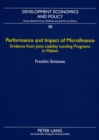 Image for Performance and Impact of Microfinance : Evidence from Joint Liability Lending Programs in Malawi