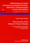 Image for The Concept of the Relevant Product Market