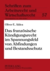 Image for Das Franzoesische Kuendigungsrecht Im Spannungsfeld Von Abfindungen Und Bestandsschutz