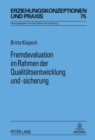 Image for Fremdevaluation Im Rahmen Der Qualitaetsentwicklung Und -Sicherung
