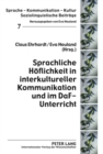 Image for Sprachliche Hoeflichkeit in Interkultureller Kommunikation Und Im Daf-Unterricht