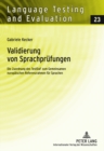 Image for Validierung Von Sprachpreufungen : Die Zuordnung Des TestDaF Zum Gemeinsamen Europeaischen Referenzrahmen Feur Sprachen