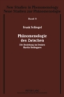 Image for Phaenomenologie Des Zwischen : Die Beziehung Im Denken Martin Heideggers