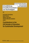 Image for Contributions to the UN Decade of Education for Sustainable Development