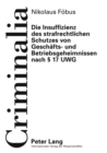 Image for Die Insuffizienz Des Strafrechtlichen Schutzes Von Geschaefts- Und Betriebsgeheimnissen Nach § 17 Uwg