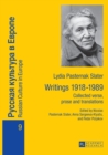 Image for Lydia Pasternak Slater: Writings 1918–1989 : Collected verse, prose and translations