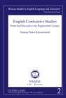 Image for English Contrastive Studies : From the Fifteenth to the Eighteenth Century